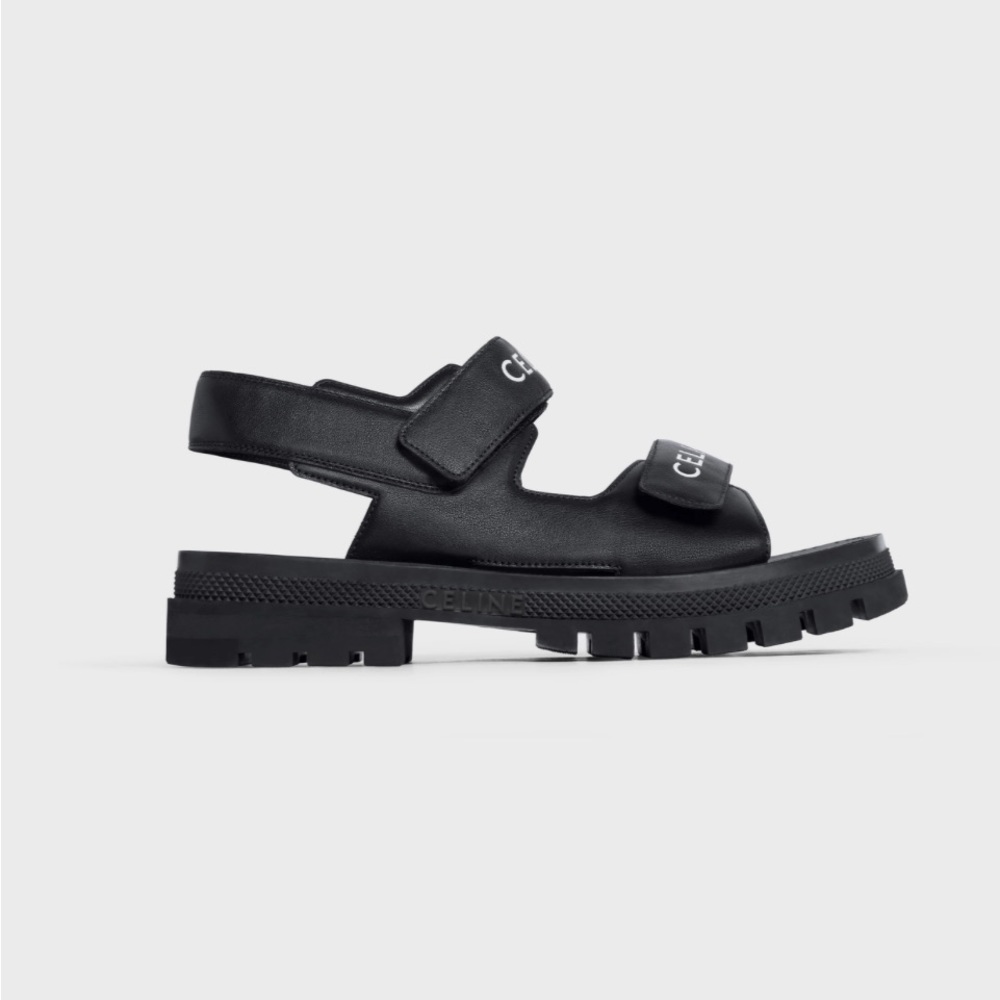 *Sold* CELINE LEO SCRATCH SANDAL IN CALFSKIN BLACK